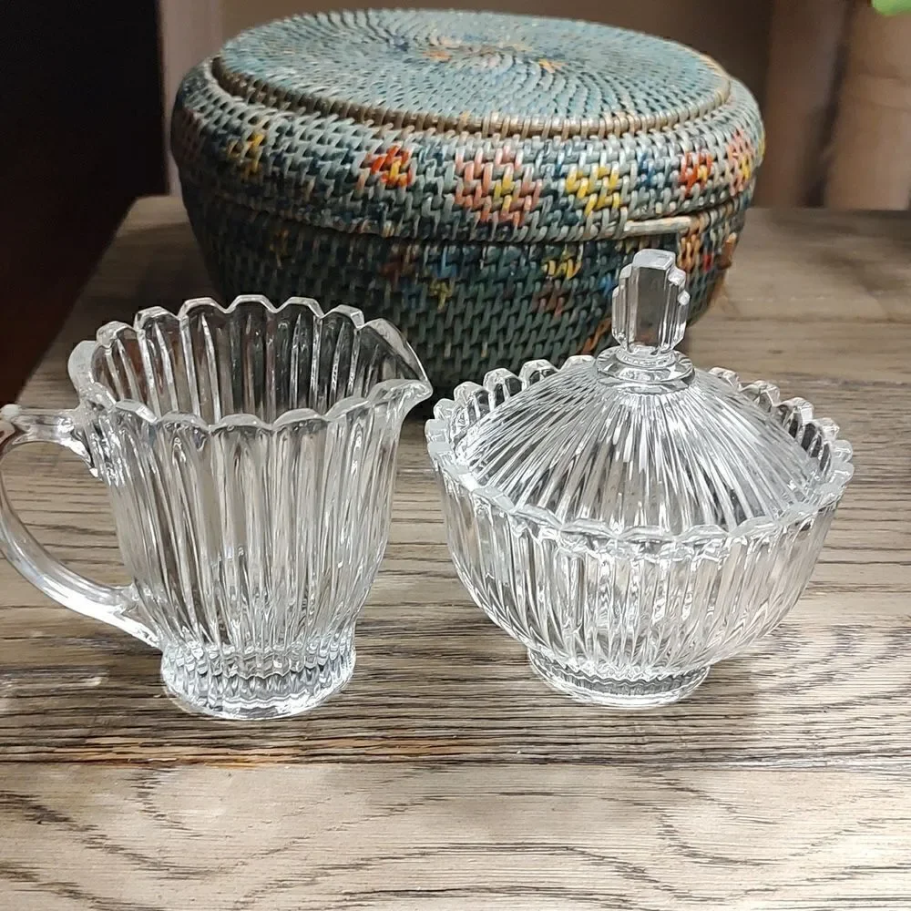 Mikasa Royal Suite Cream and Covered Bowl Sugar Set Art Deco